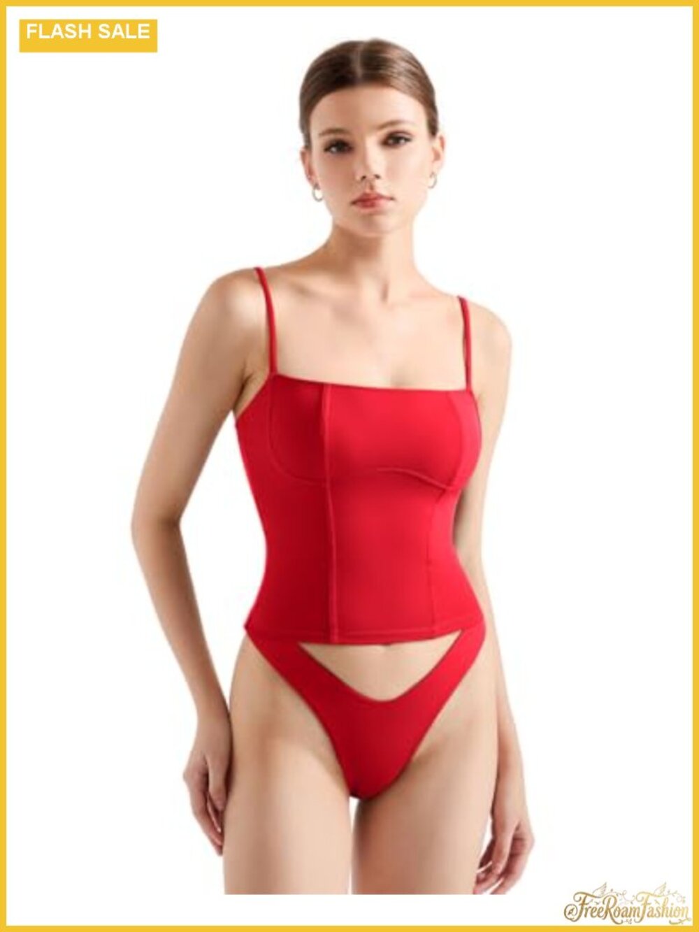 Bustier No Boning Corset Top Fitted Square Neck Cami Tank Y2K